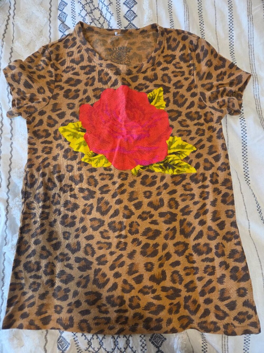 Rodeo Quincy Leopard/Cheetah and Rose Top